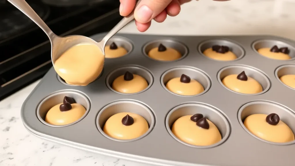 Remplissage des moules à madeleines